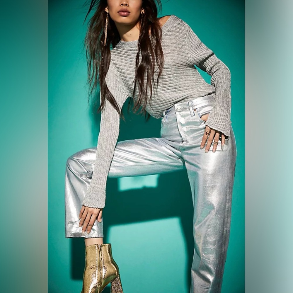 NWT AGoldE Silver 90s Straight Leg Jeans